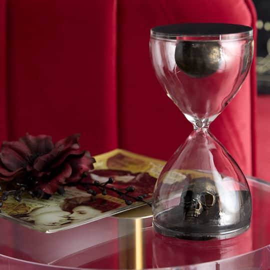 6.5" Antique Gold Skull Hourglass Tabletop Décor by Ashland®